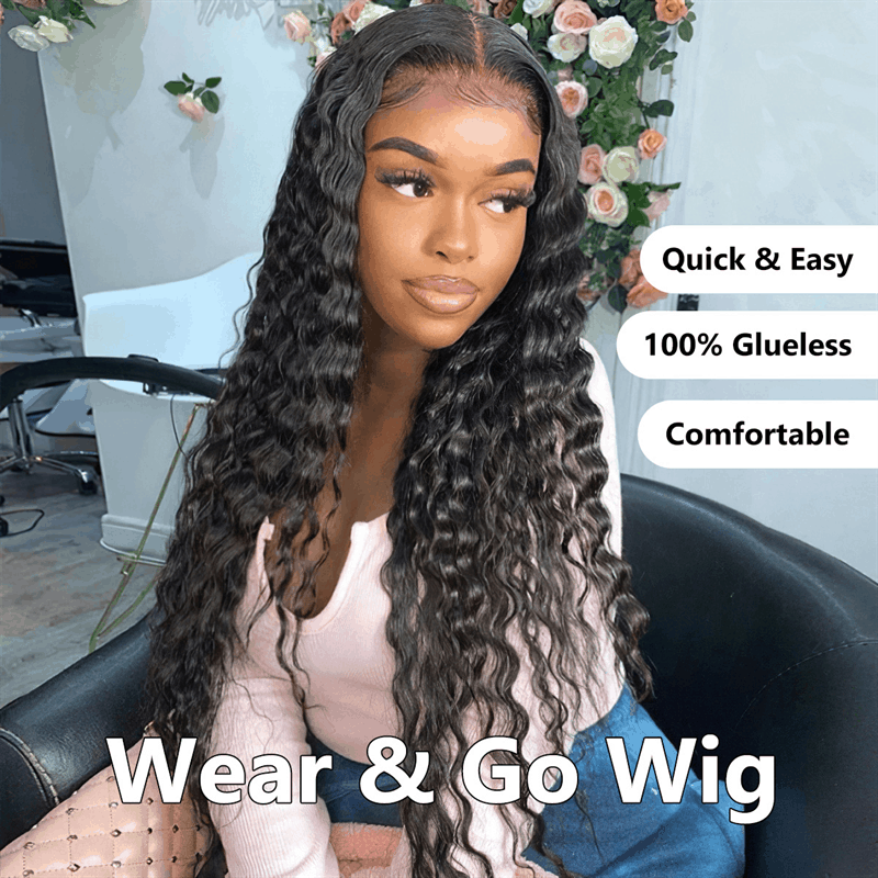 Best Quality 4×6 Pre Cut Lace Loose Deep Wave Human Hair Wig Wear Go Glueless Wig