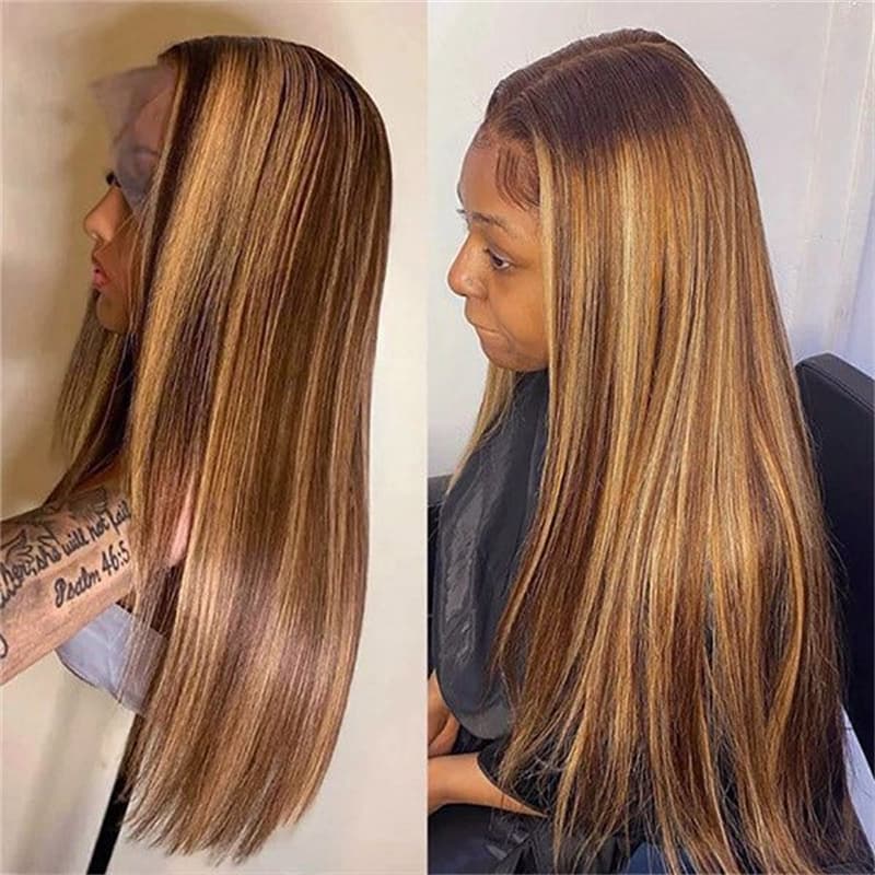 straight wear and go glueless colored wigs