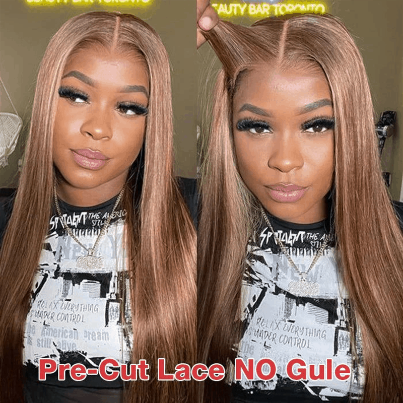 honey blonde straight pre cut lace wig