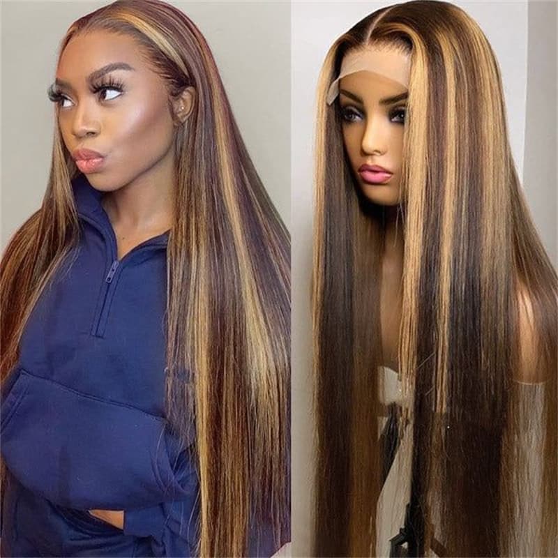 pre cut lace wig honey blonde highlight