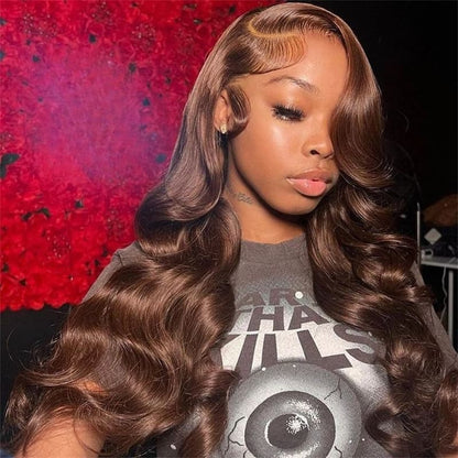 Tax Refund Season Flash Sale #4 Dark Brown  Straight And Body Wave 4×6 Pre-Cut Lace Wig