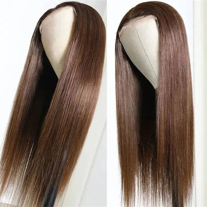 Tax Refund Season Flash Sale #4 Dark Brown  Straight And Body Wave 4×6 Pre-Cut Lace Wig