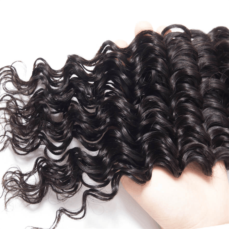 Remy Forte Deep Curly Hair Bundles With Closure Deep Wave Brazilian 3 Bundles With Closure