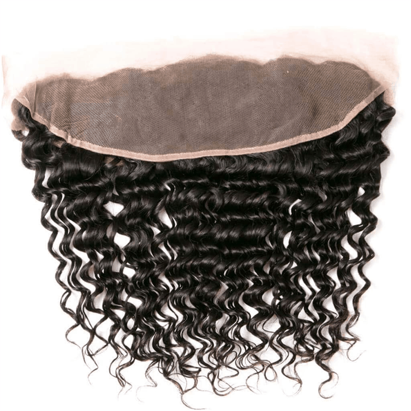 Remy Forte Deep Wave 4 Bundles With 13×4 Lace Frontal Closure 100% Virgin Human Hair Extension