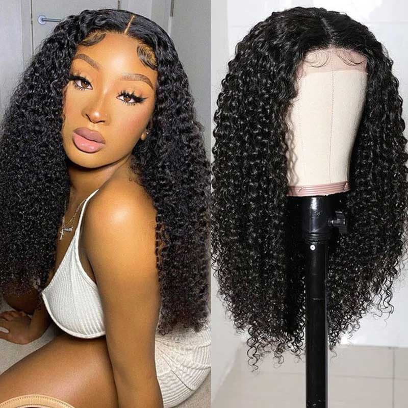 black kinky curly hd lace front wigs