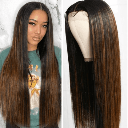 highlight honey blonde human hair wigs with baby hair