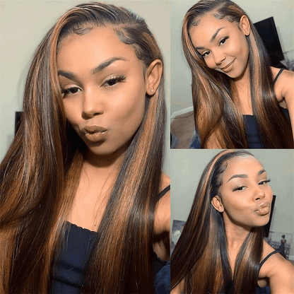 Flash Sale FB30 Highlight Straight 13×4 Lace And Full Lace Wig With Baby Hair Full Scalp Lace Wigs For Valentine's Day