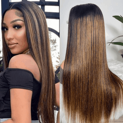 Flash Sale FB30 Highlight Straight 13×4 Lace And Full Lace Wig With Baby Hair Full Scalp Lace Wigs For Valentine's Day