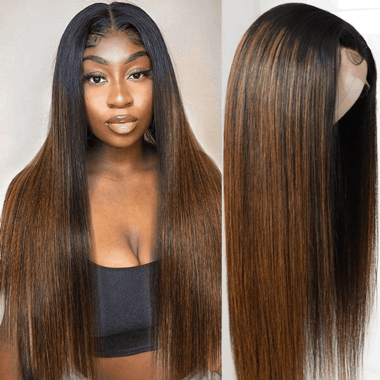 Under $100 FB30 Highlight Straight 13×4 Lace Wig With Baby Hair Flash Sale