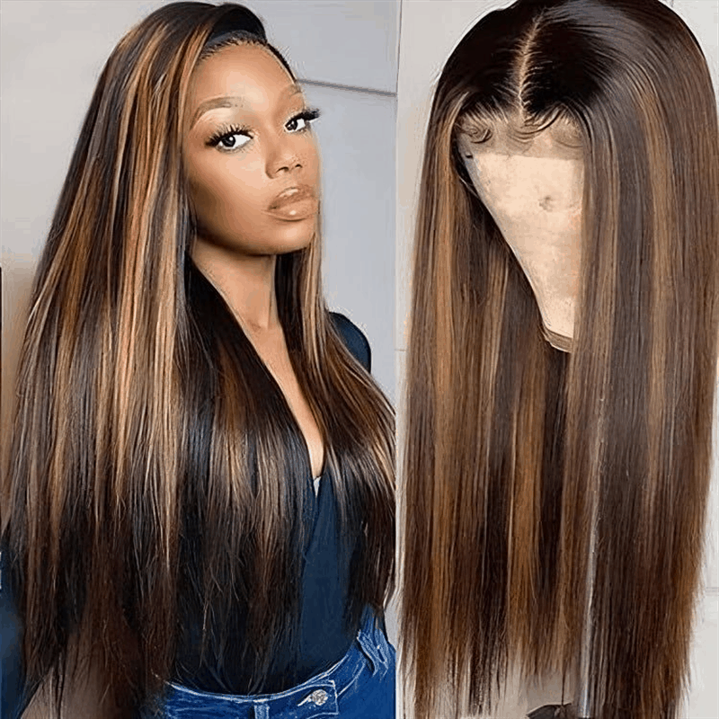 FB30 Highlight Straight 13×4 Lace And Full Lace Wig With Baby Hair Human Hair Full Scalp Lace Wigs