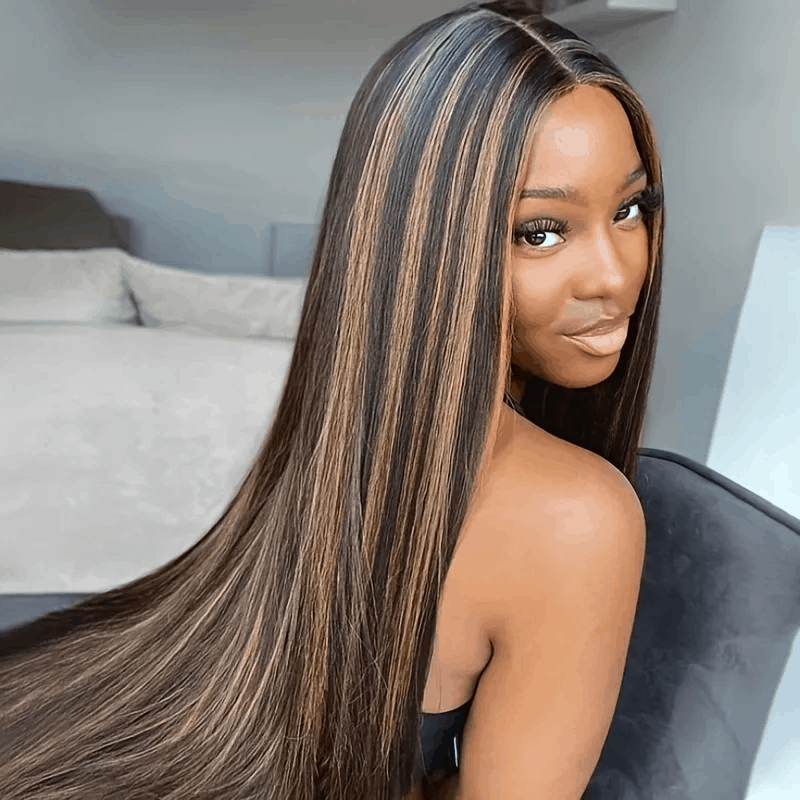 Flash Sale FB30 Highlight Straight 13×4 Lace And Full Lace Wig With Baby Hair Full Scalp Lace Wigs For Valentine's Day