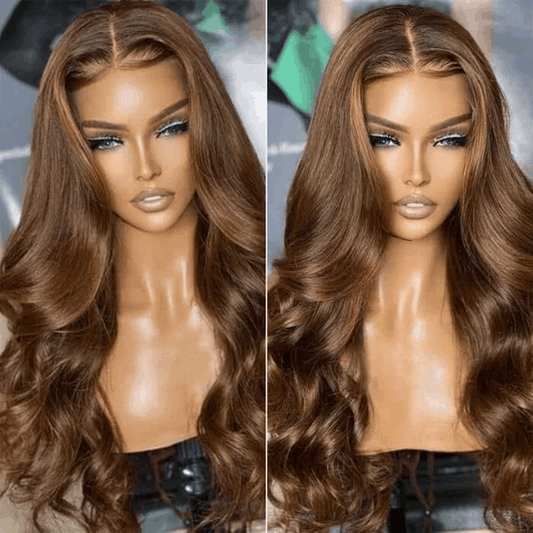 Fall Hair Color #4 Brown Body Wave 4×6 Pre Cut Lace Closure Wig Wear And Go Human Hair