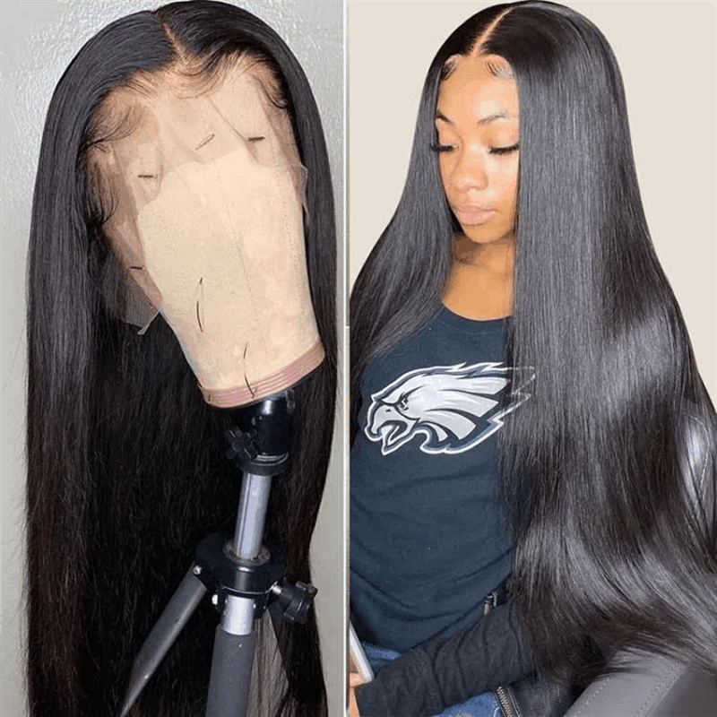 Remy Forte Full Lace Wig Straight Pre-Plucked Full Scalp Lace Human Hair Wig Natural Color