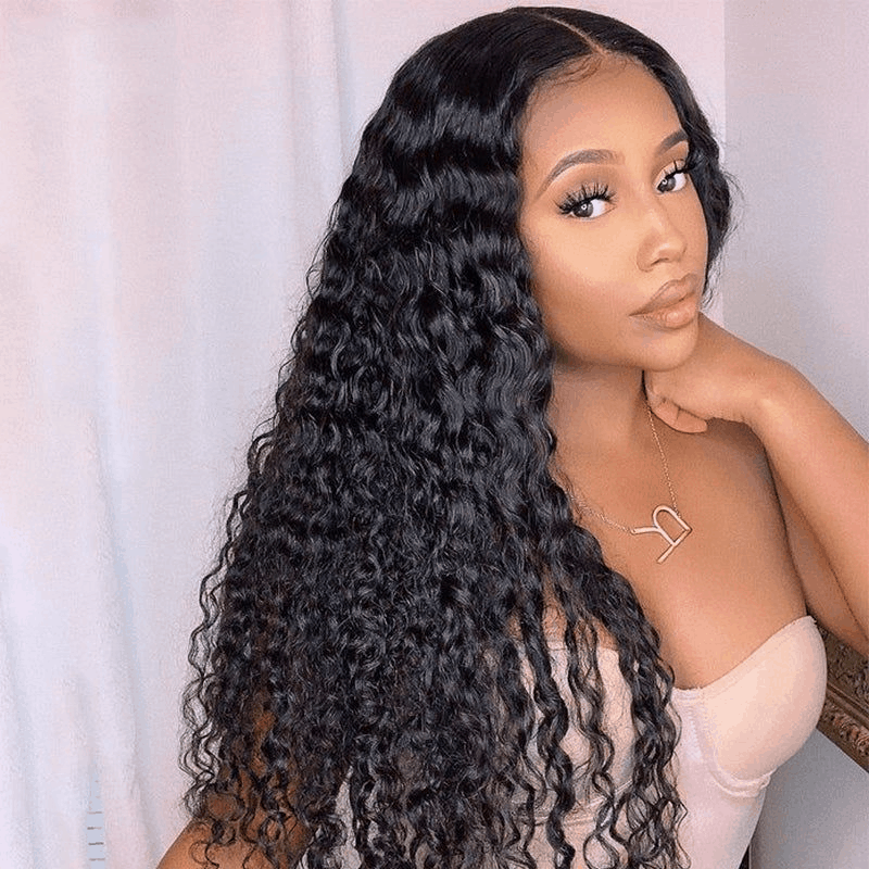 lace front deep wave glueless natural hair look