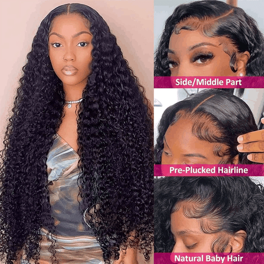Glueless Lace Wigs 4×4 And 13×6 Kinky Curly Wig Human Hair Wigs 180% Density With Baby Hair