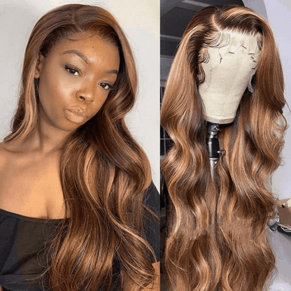 Highlight Body Wave Wear And Go Wig Honey Blonde Color Wig Pre-Cut Lace Wig Beginner Friendly