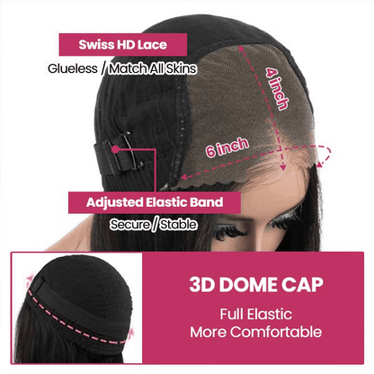 3D dome cap breathable glueless wigs