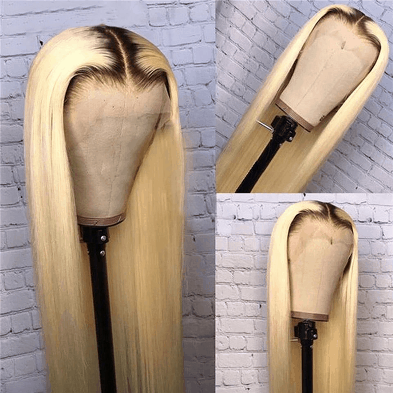 Hot Trend 1b/613 Ombre Blonde Wig Bone Straight 4×4 And 13×4 Lace Front Human Hair Wigs