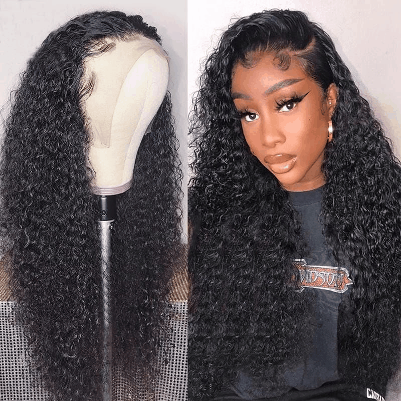 jerry curly natural black hair 360 lace wig