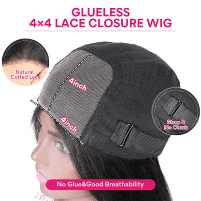 Remyforte 4x4 HD Glueless Pre Cut Lace Wigs