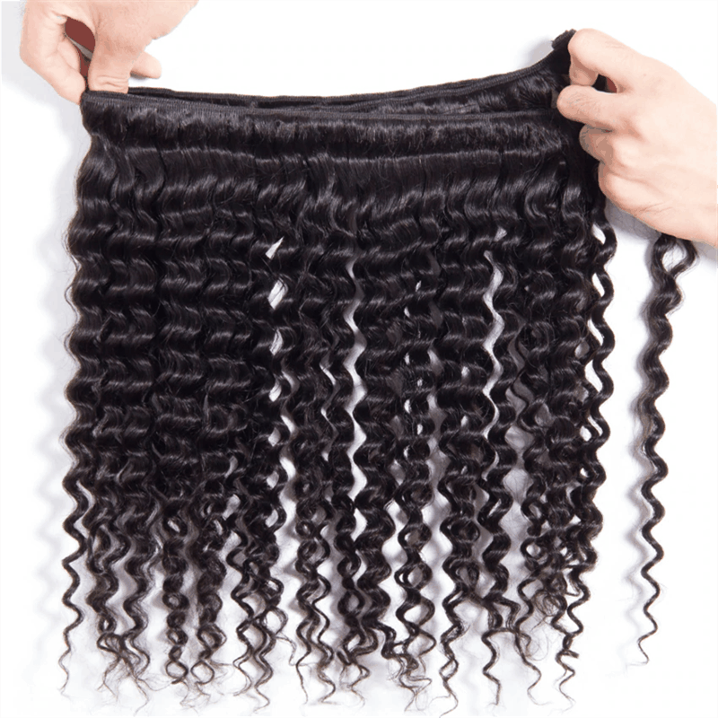 Remy Forte Kinky Curly Hair Bundles With Closure 4 Bundles With 4×4 Lace Closure Natural Color