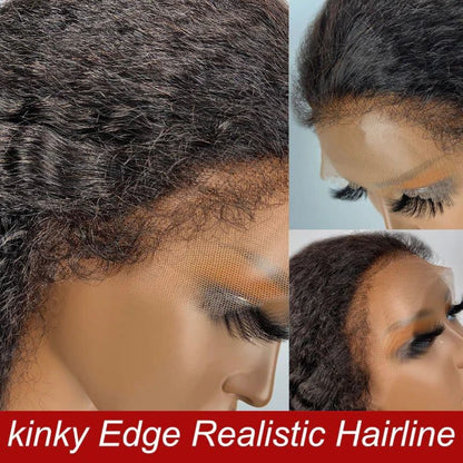 Kinky Straight 13×4/13×6 HD Lace Front Wigs Human Hair 4C Kinky Edges 150%/180% Density