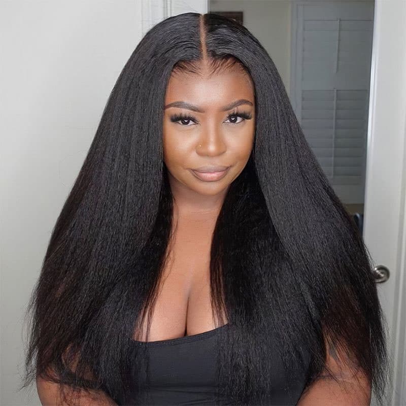 Kinky Straight Wear Go 6×4 Pre-cut Lace HD Lace Glueless Wigs Human Hair Wigs Beginner Friendly