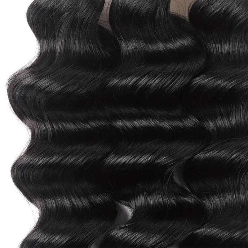 Remy Forte Loose Deep Wave Hair 4 Bundles Natural Black Color Virgin Human Hair