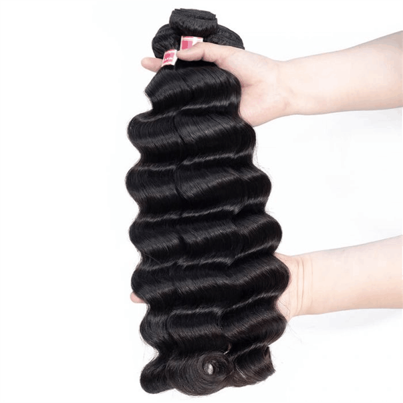 Remy Forte Loose Deep Wave Hair 4 Bundles Natural Black Color Virgin Human Hair