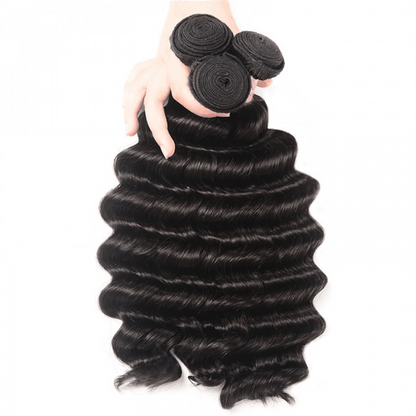 Remy Forte Loose Deep Wave Hair 4 Bundles Natural Black Color Virgin Human Hair