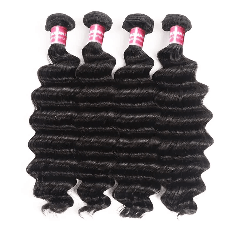 Remy Forte Loose Deep Wave Hair 4 Bundles Natural Black Color Virgin Human Hair