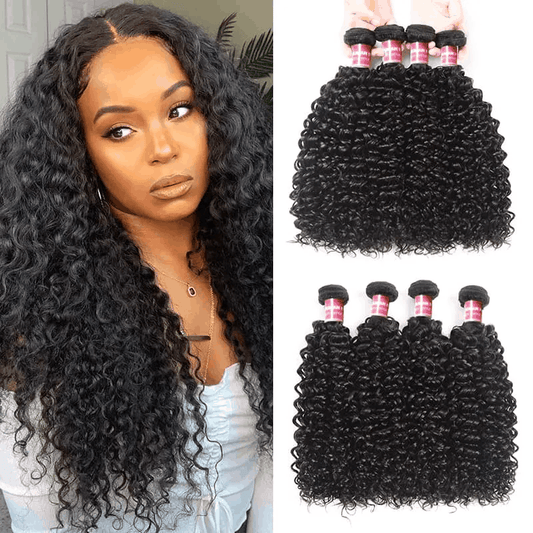 Remy Forte Natural Black Jerry Curl Human Hair 4 Bundles Remy Hair Weave