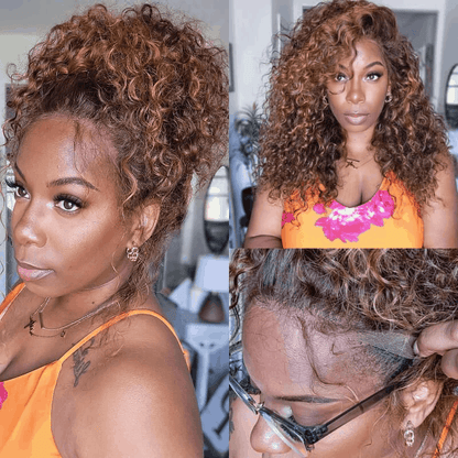 ombre highlight brown hair natural lace front wigs