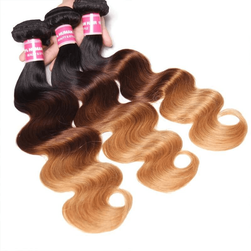 Remy Forte Ombre T1B427 Body Wave Human Hair Weave 3 Bundles