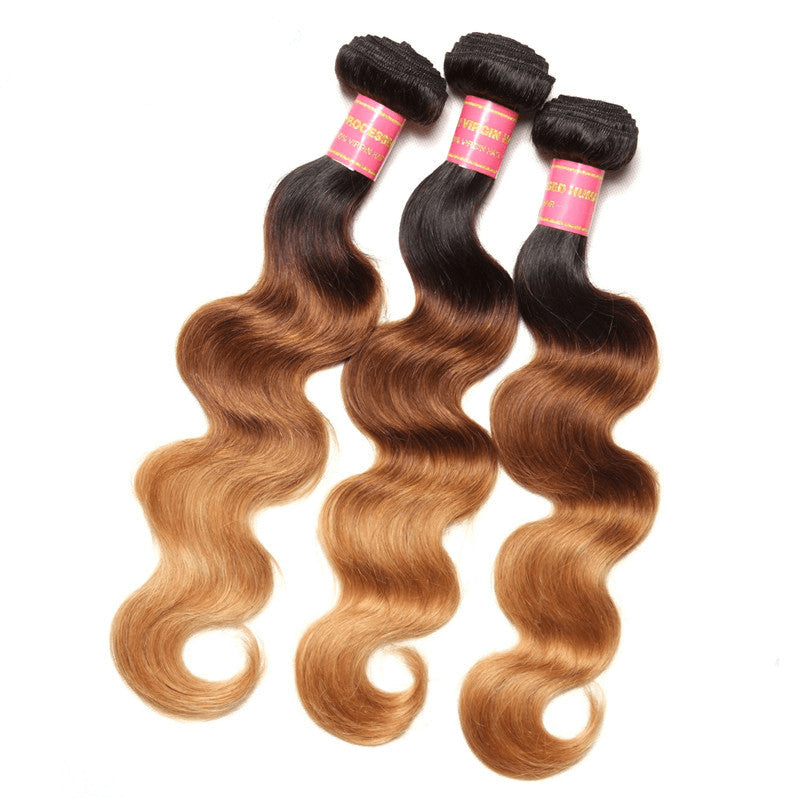 Remy Forte Ombre T1B427 Body Wave Human Hair Weave 3 Bundles