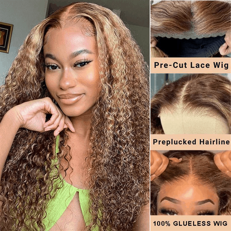 jerry curly pre cut lace wig natural hairline
