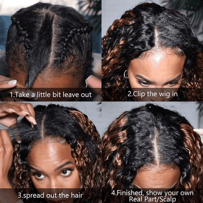 how to install human hair V part wig