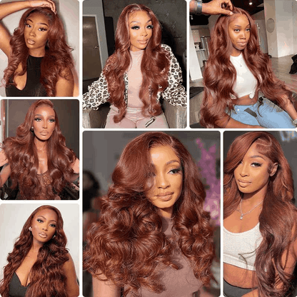 Reddish Brown Wear And Go Wig Body Wave #33B Pre Colored Human Hair Wig Merry Christmas Flash Sale