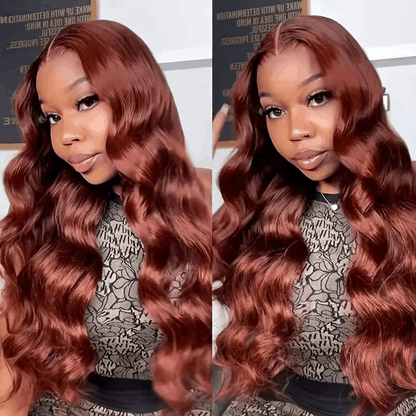 body wave  reddish brown glueless lace wigs