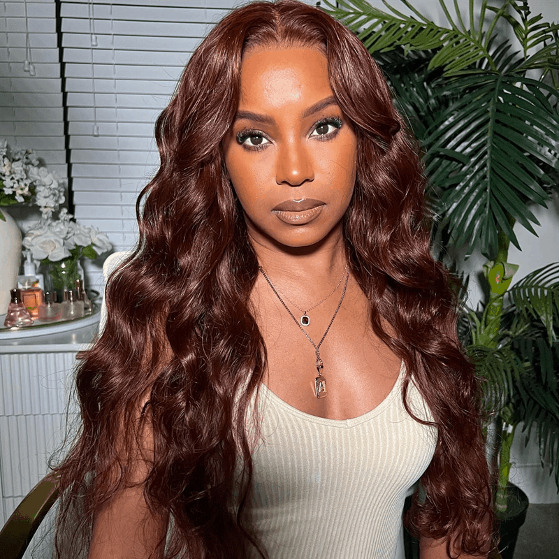 Anniversary Sale Reddish Brown Wear And Go Body Wave Glueless Wig