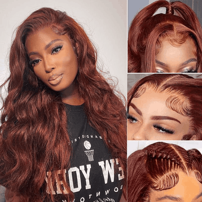 Reddish Brown Wear And Go Wig Body Wave #33B Pre Colored Human Hair Wig Merry Christmas Flash Sale