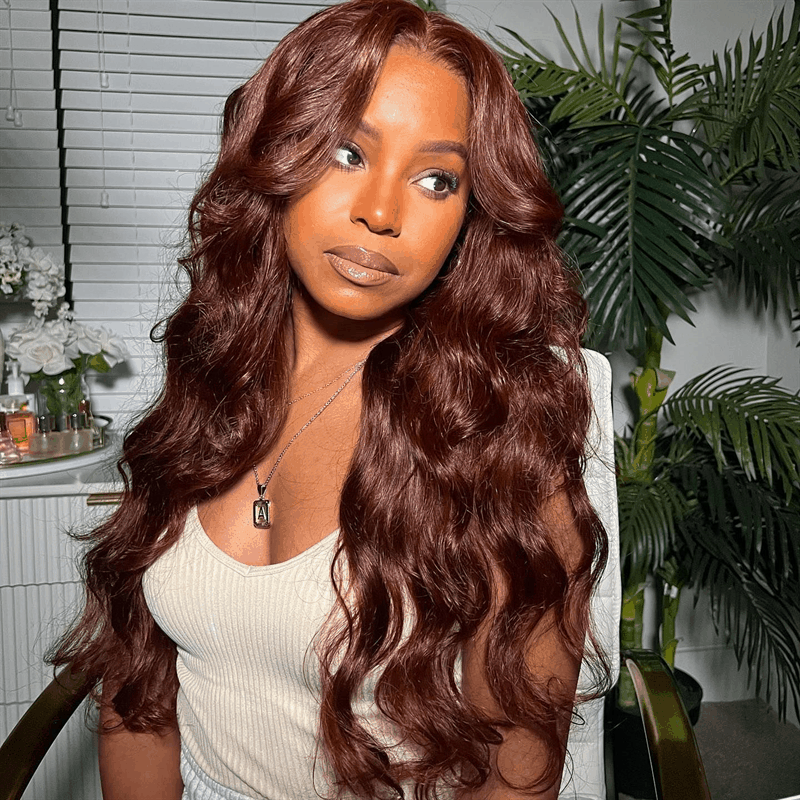 Reddish Brown Wear And Go Wig Body Wave #33B Pre Colored Human Hair Wig Merry Christmas Flash Sale