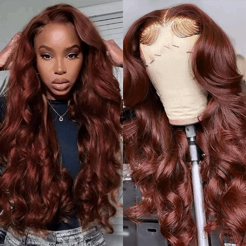 Bogo Free Reddish Brown Wear Go Body Wave Wig And 13×4 HD Short Bob Wig