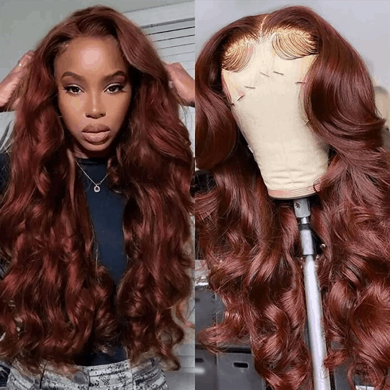 Reddish Brown Wear And Go Wig Body Wave #33B Pre Colored Human Hair Wig Merry Christmas Flash Sale