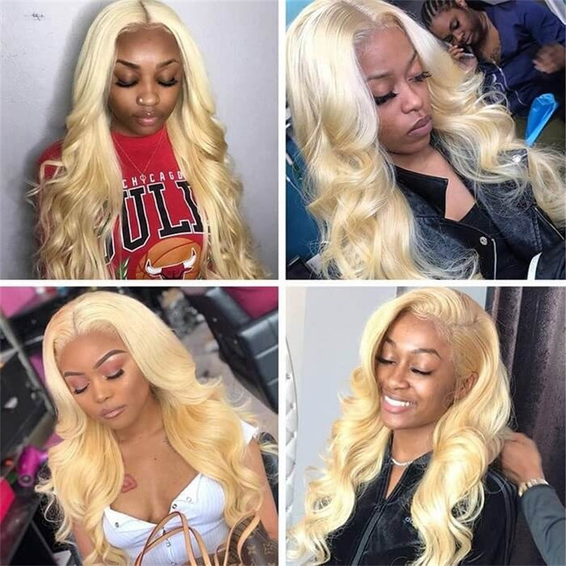 Remy Forte Soft Virgin Human Hair # 613 Blonde Body Wave Hair Weaves 3 Bundles