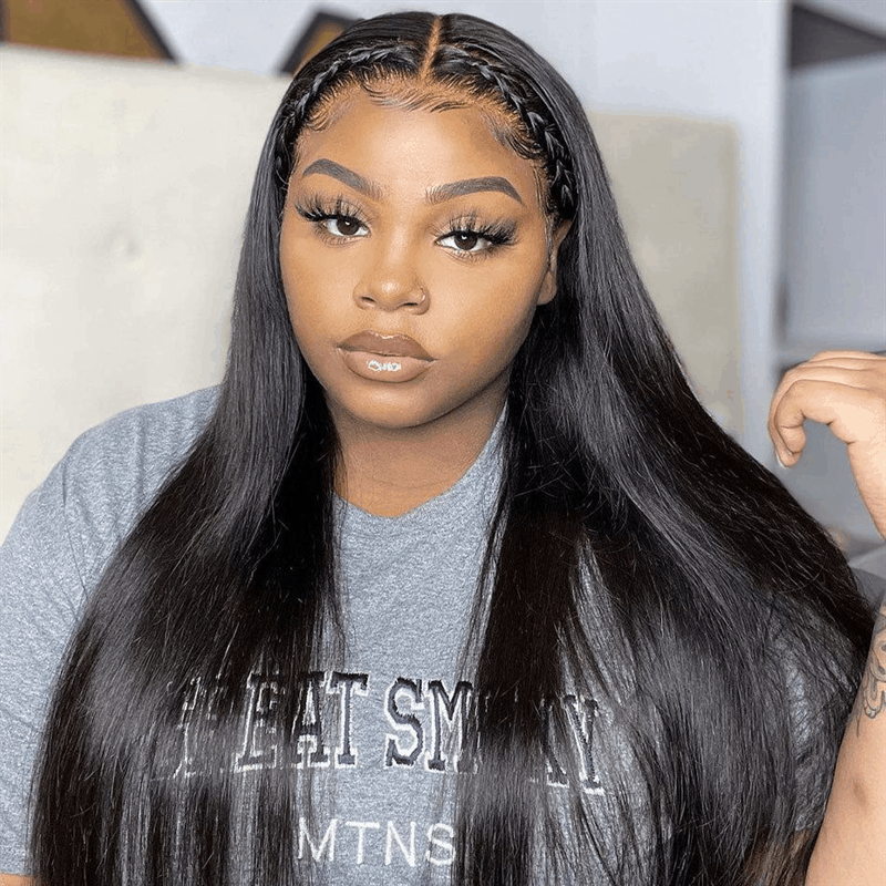 Remy Forte Straight Hair 4 Bundles with 4×4 Lace Closure Human Hair Closure With Bundles