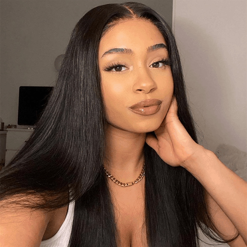 Remy Forte Straight Hair 4 Bundles with 4×4 Lace Closure Human Hair Closure With Bundles