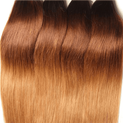Remy Forte Straight Hair Mixed 1B/4/27 Color 4 Bundles Virgin Human Hair Weave