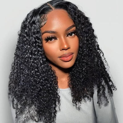 Upgrade Super Natural Scalp V Part Jerry Curly Wig Easy to Install Tight and Breathable No Leave Out