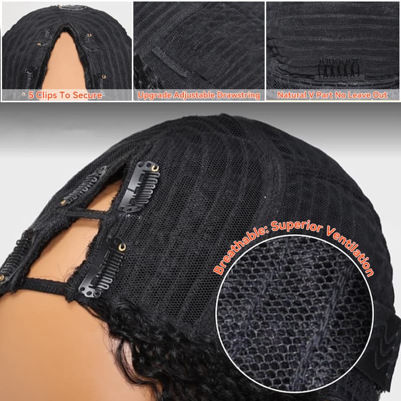 breathable dome cap human hair v part wigs